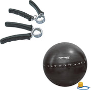 Tunturi - Fitness Set - Knijphalters 2 stuks - Gymball Zwart met Anti Burst 90 cm