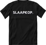 Slaap T-Shirt Heren - Slaapkop - Grappig quotes en  teksten shirt vrouwen –  Slaapkleding – Perfect Nachtkleding cadeau tshirt – Snurk shirt - Maat S - Zwart