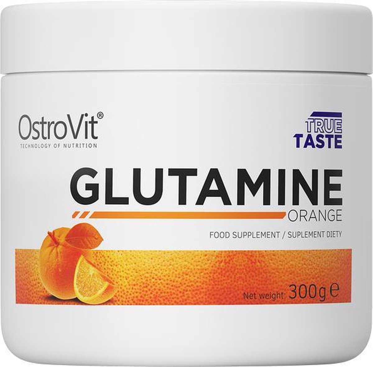 Aminozuren - Glutamine 300g OstroVit - Orange + GRATIS Bulk Shaker 700ml