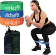 Resistance Bands - VirtuFit Mini Weerstansbanden set - Katoen - 3 Stuks - Met Opbergtas