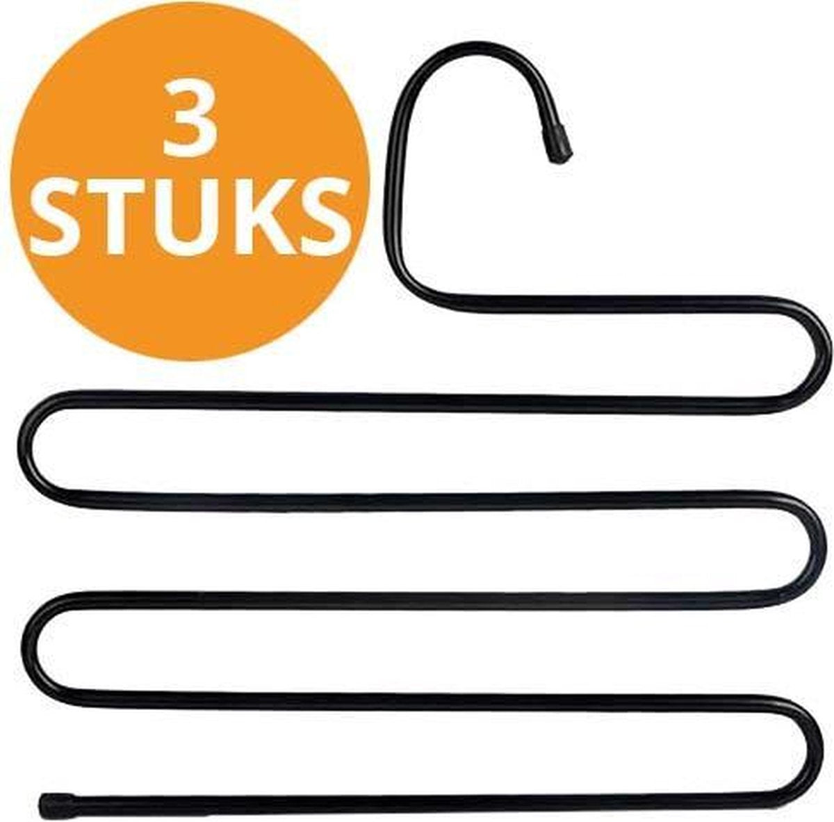 Broekhangers - Set van 3 stuks - Zwart - Kleerhangers - Kledinghangers - Kleerhangerset