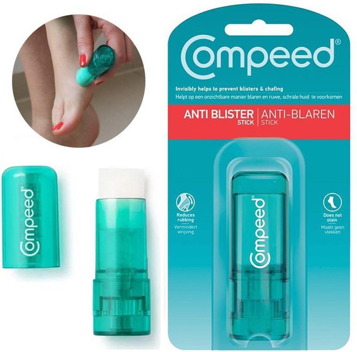 Compeed Blaren Stick Transparant | 3 stuks Anti- Blaren stick | Zakformaat | Natuurlijke Formule