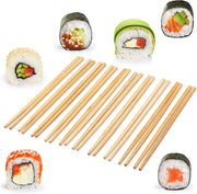 relaxdays bamboe eetstokjes 10 paar - chopsticks - 24 cm lang - eet stokjes - bruin