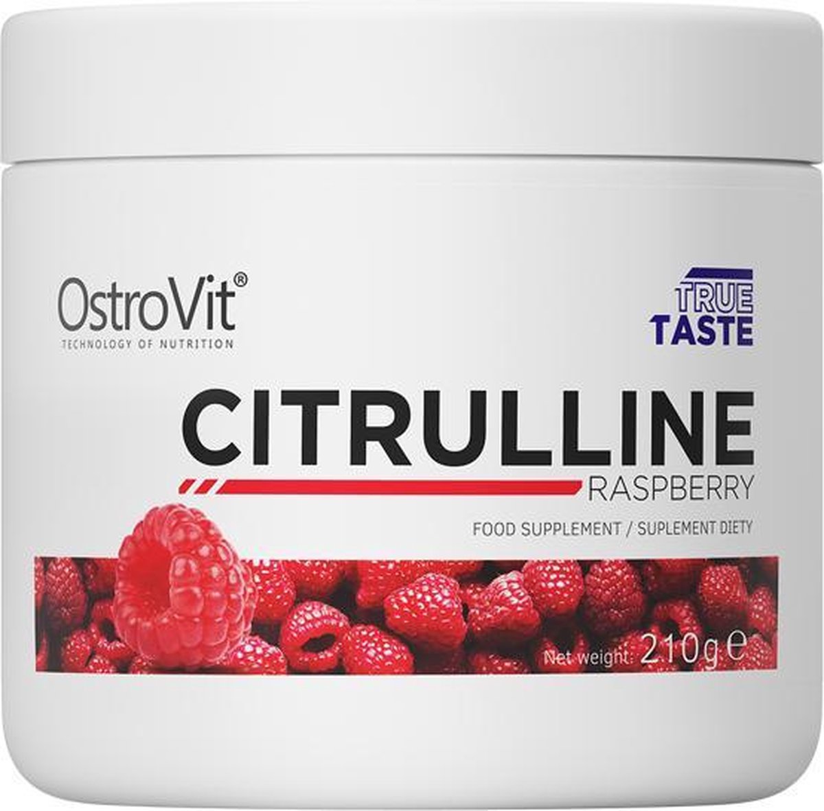 Aminozuren - Citrulline Malate 210g Ostrovit - Raspberry + GRATIS Bulk Shaker 700ml