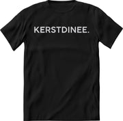 Kerst T-Shirt dames - Kerstdinee -  Gewei – Rendier shirt vrouwen –  Kersttrui – Perfect Fout kerstfeest cadeau tshirt – Kerstballen / kerstboom shirt - Maat XL - Zwart