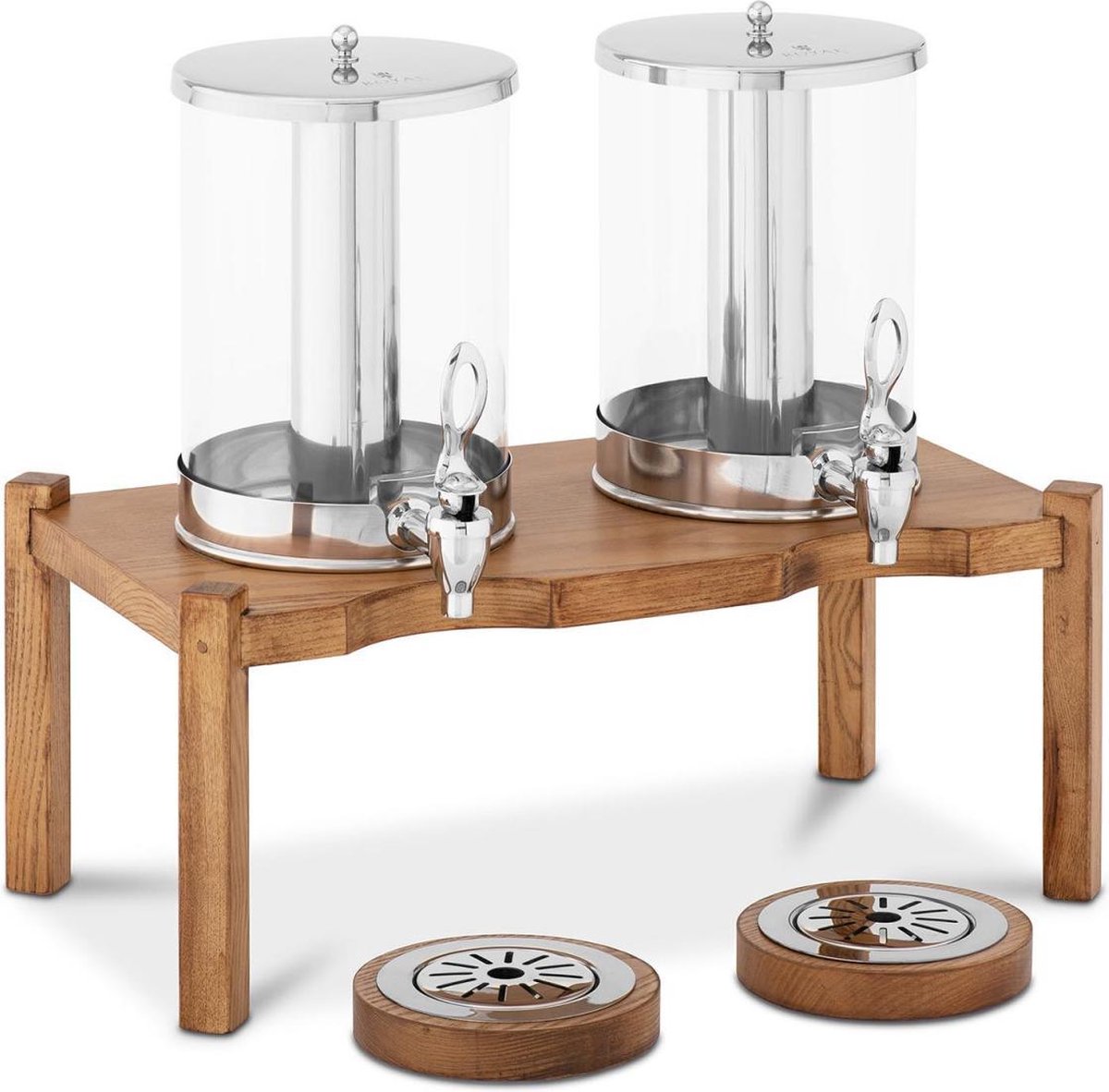 Royal Catering Sapdispenser - 2 x 7 L - koelsysteem - licht houten frame