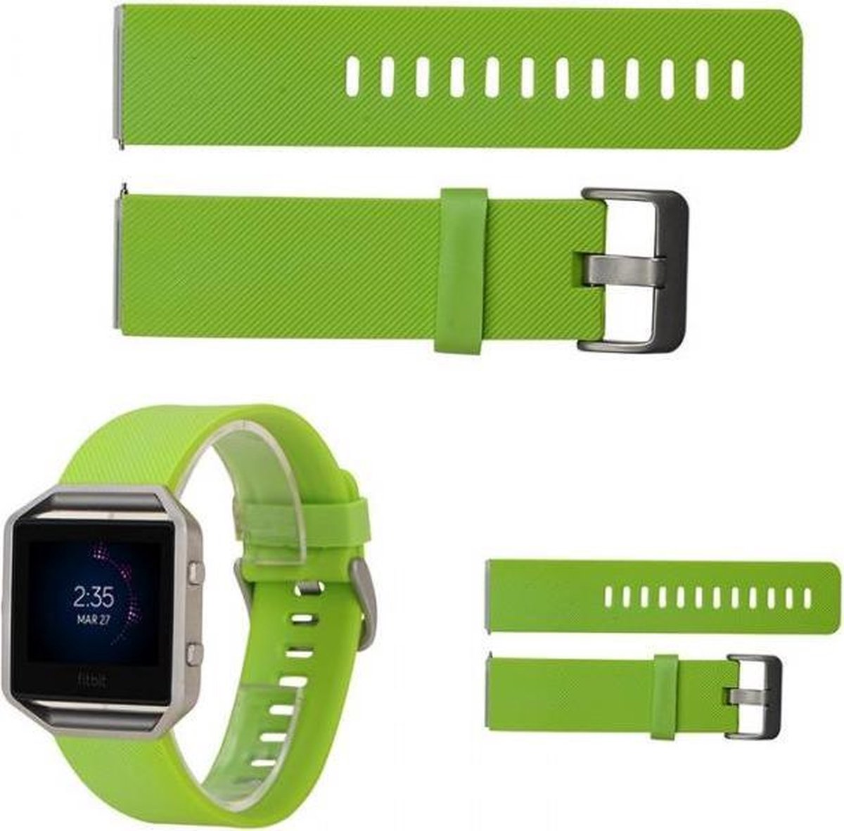 Groen - TPU Siliconen armband voor Fitbit Blaze - Bandje Voor De Fitbit Blaze - Armband / Polsband / Strap Band / Sportband - Maat S (19 cm)