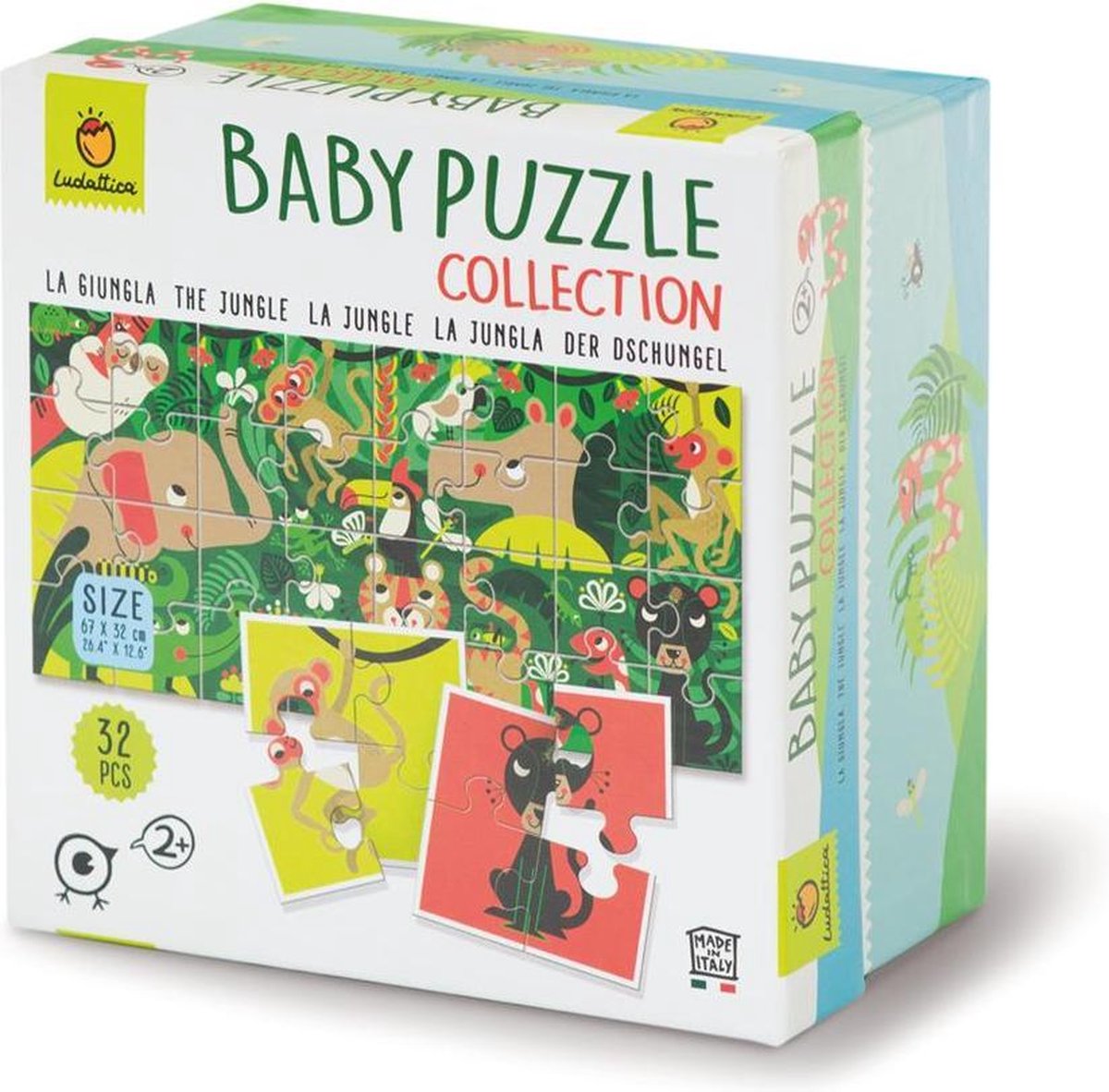 Ludattica Puzzels: DE JUNGLE - Baby puzzel 18x18x10