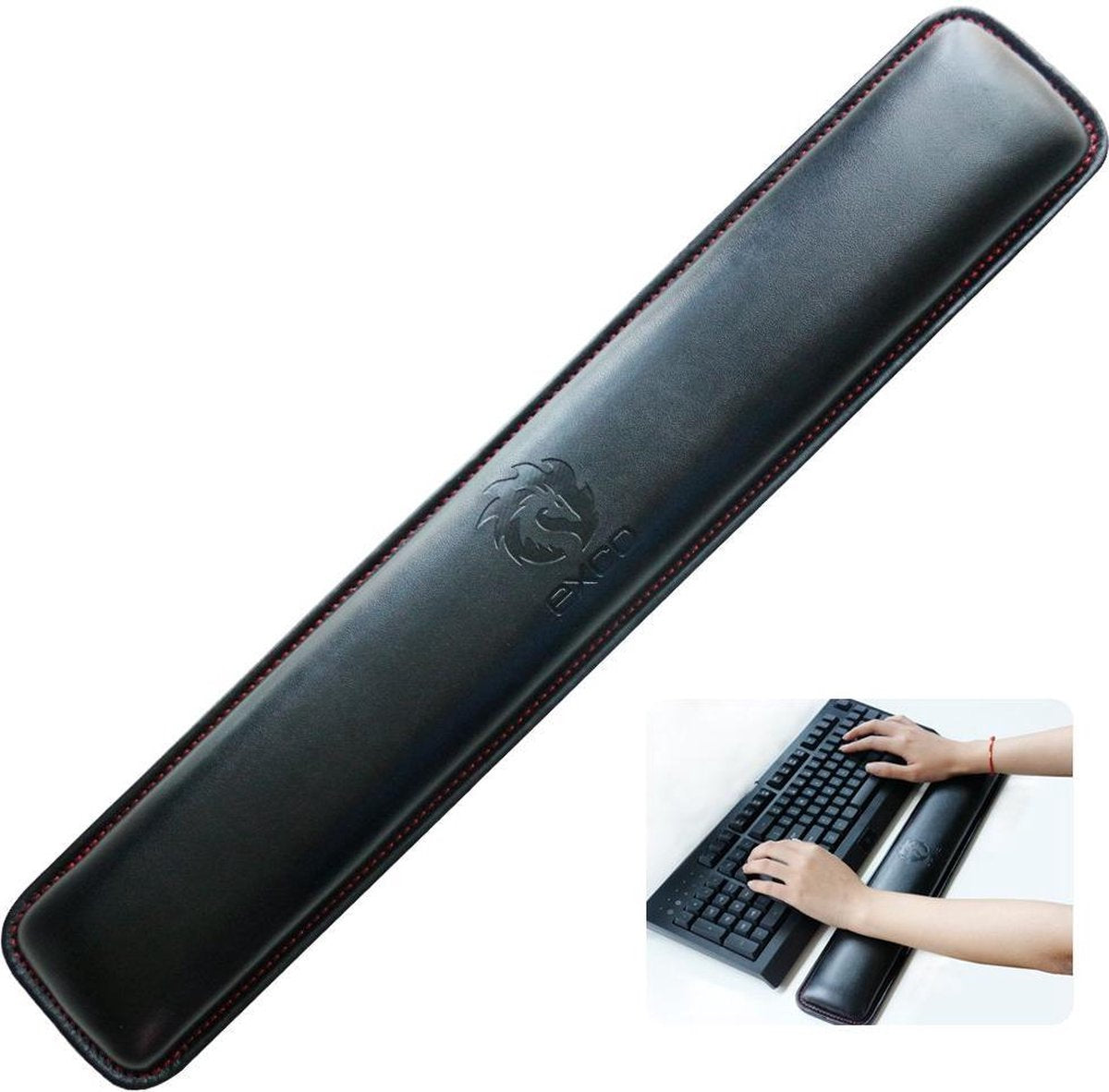 HN© Leren Polssteun voor Toetsenbord | Traagschuim met antislip | Lederen palm ondersteuning pols kussen | Voor laptops notebooks Mac Book PC computer × 2