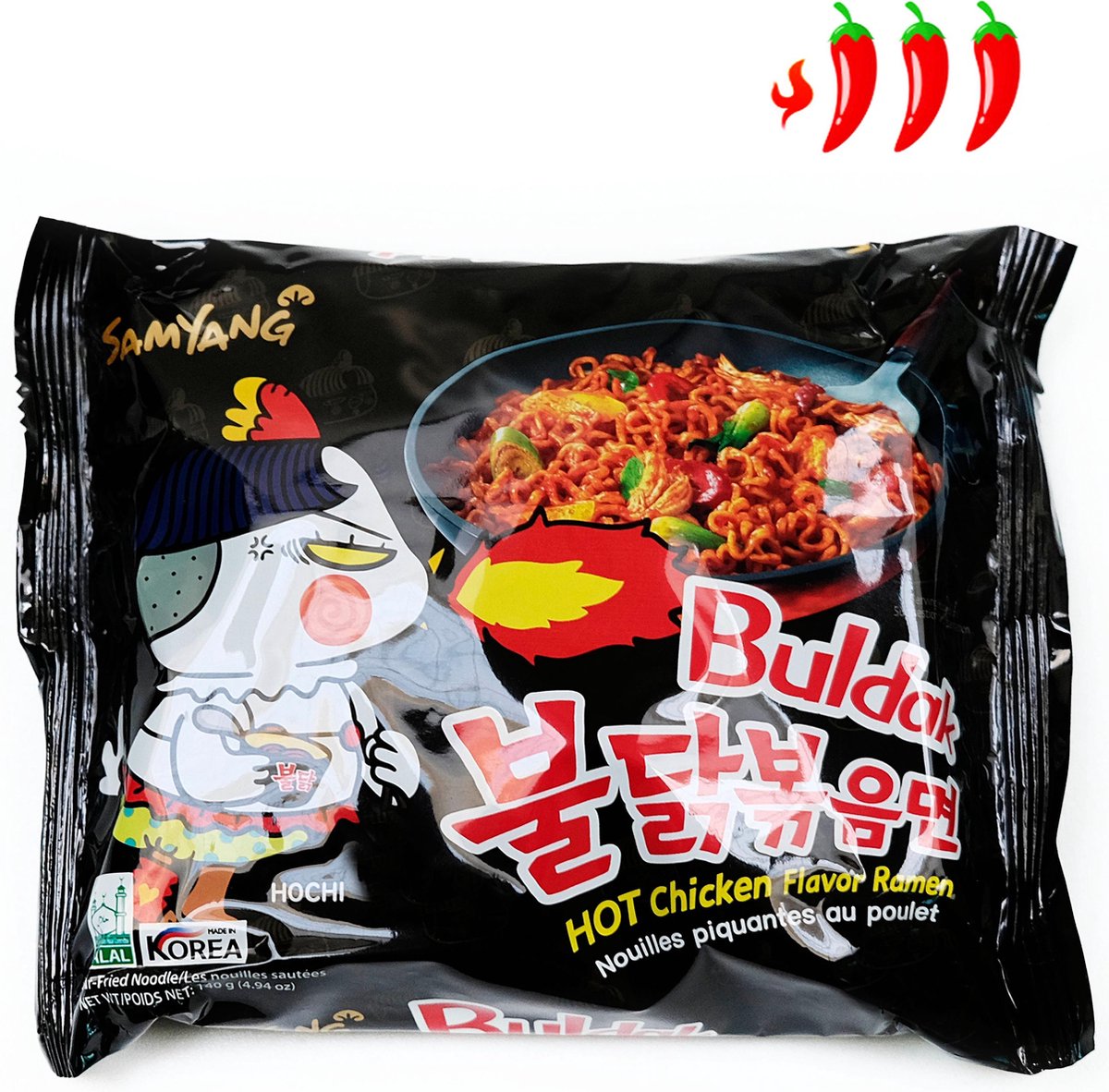Hot Chicken Ramen Korean Samyang Extremely Spicy Buldak Noodle / Pikante Noedels ( 1x 140g)