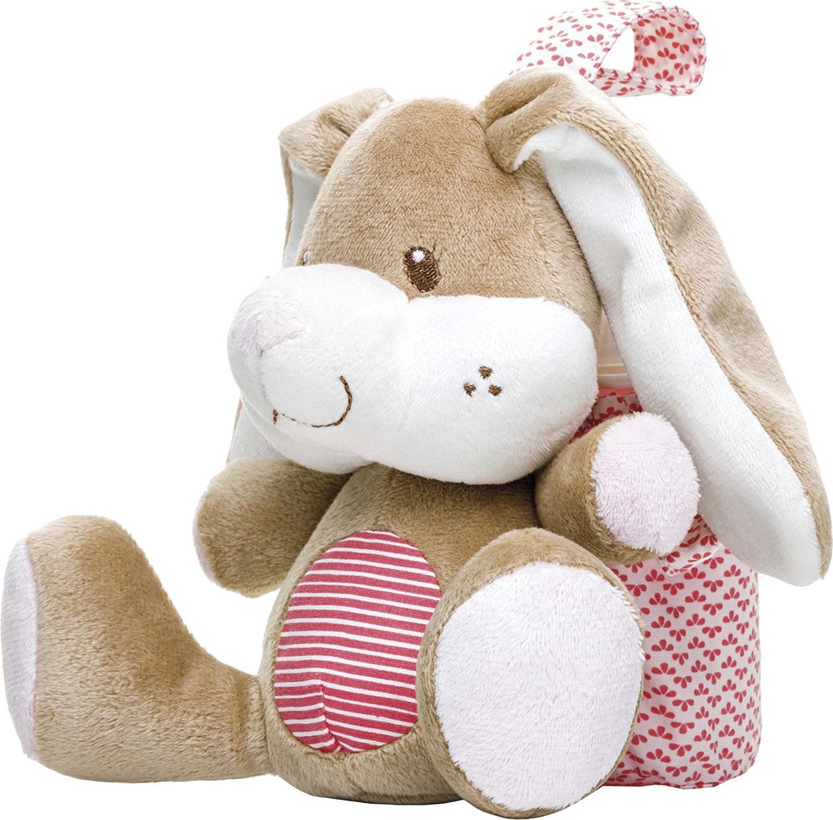 Saro Tas Voor Babyfles Konijn Rood/bruin/wit 23 Cm
