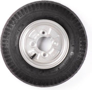 Compleet 8 inch wiel 4.00-8 band + velg - vetnippel steek: 4x101