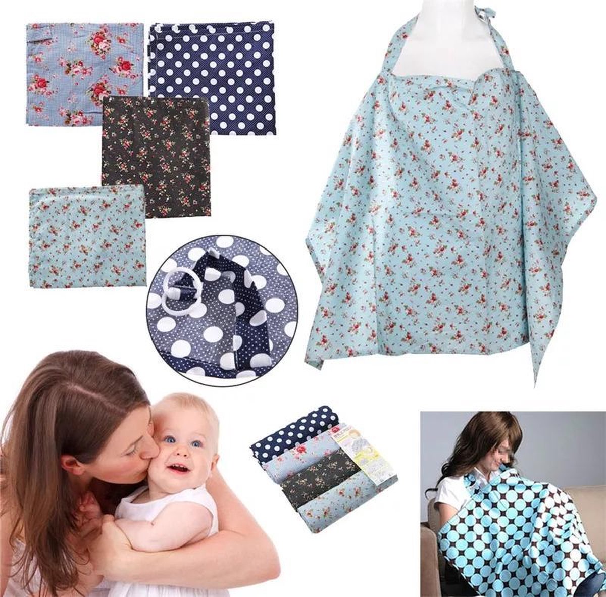 LOUZIR Voedingsdoek - Voedingsshort- Borstvoedingsdoek - 100% katoen