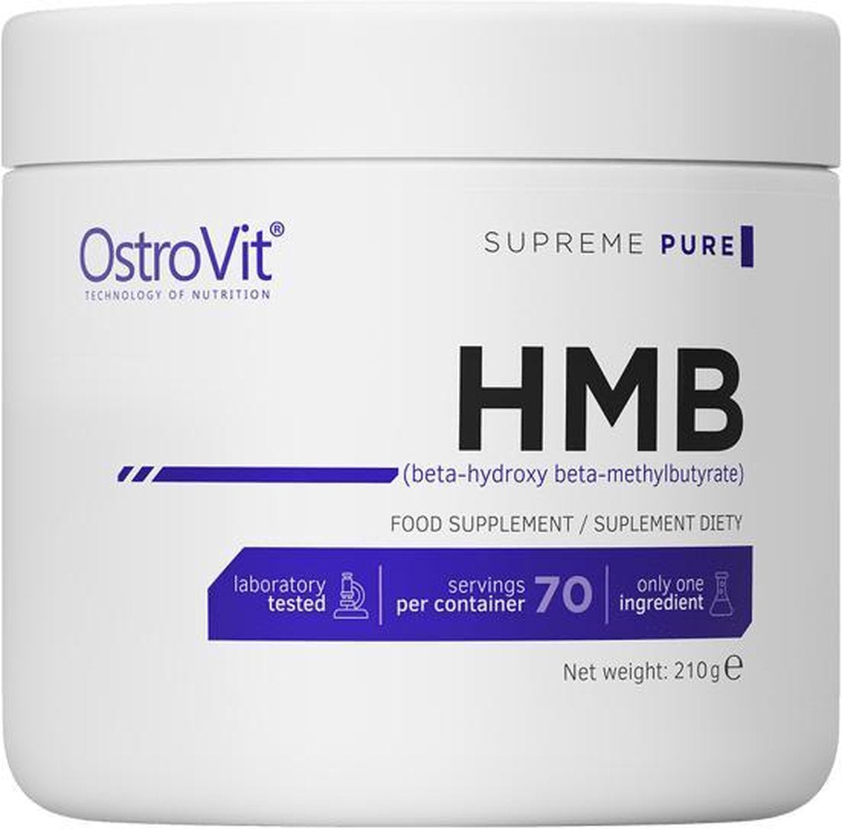 Aminozuren - HMB Powder 210g OstroVit -  + GRATIS Bulk Shaker 700ml