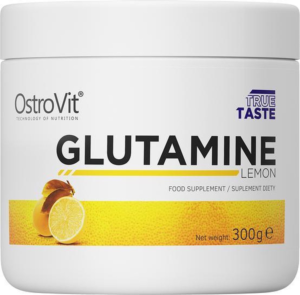 Aminozuren - Glutamine 300g OstroVit - Lemon + GRATIS Bulk Shaker 700ml