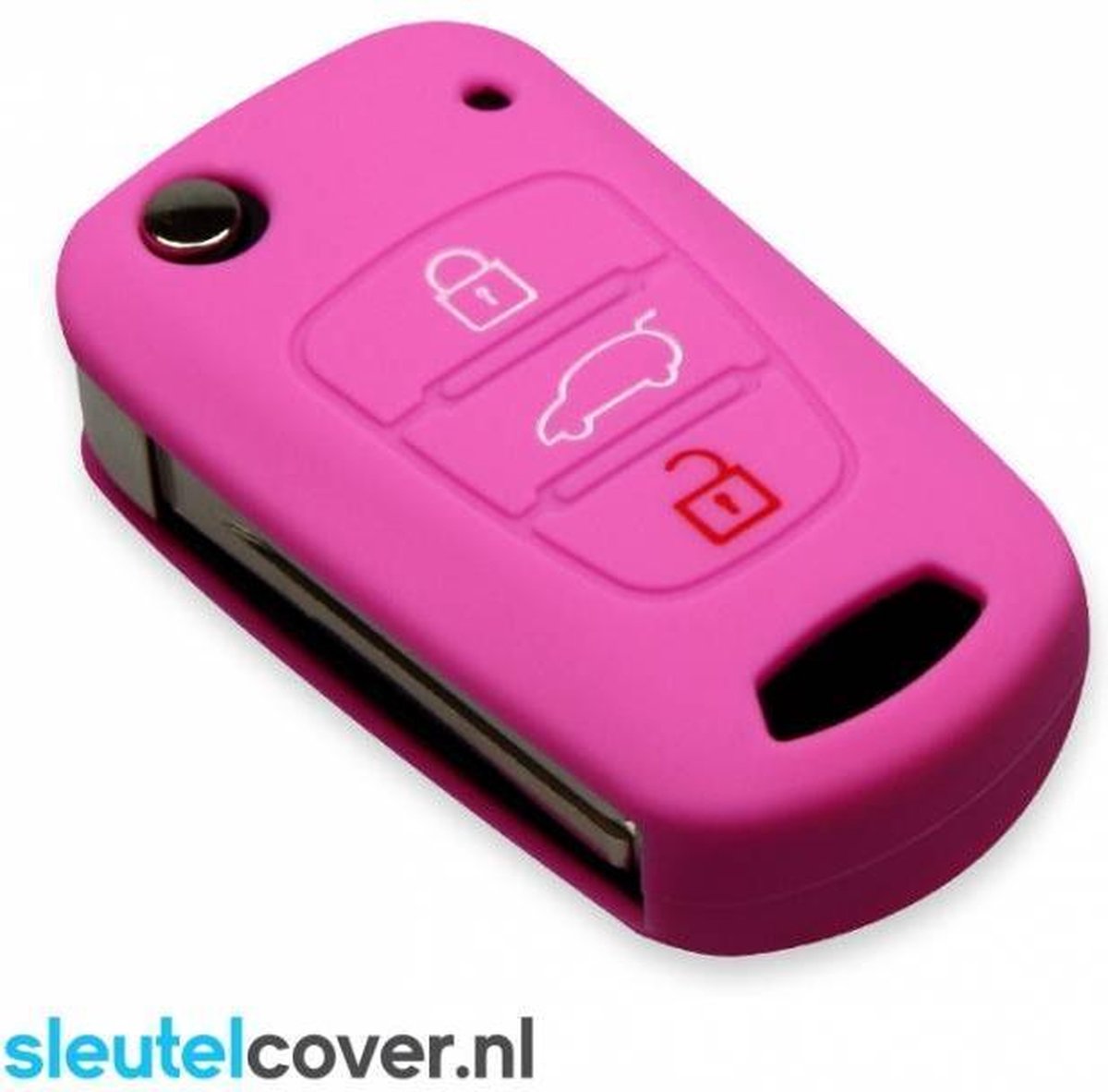 Hyundai SleutelCover - Roze / Silicone sleutelhoesje / beschermhoesje autosleutel