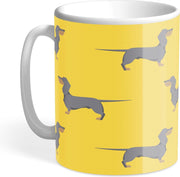 Hound & Herringbone - Blauwe Teckel Mok - Blue and Tan Dachshund Mug