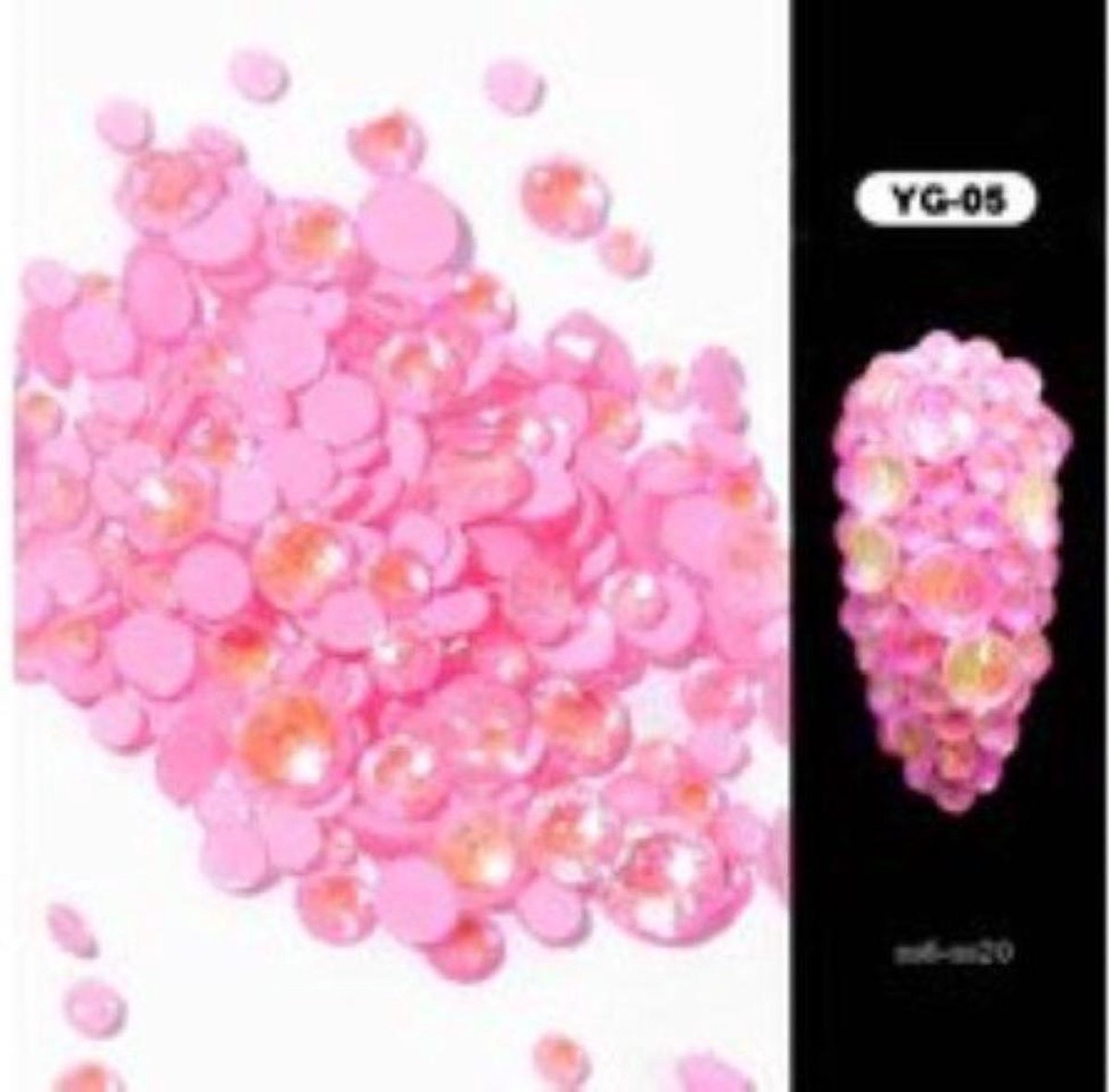 DD Nails Cosmetics - Nail Crystal Shiny Rhinestone - 1000 st. - Roze