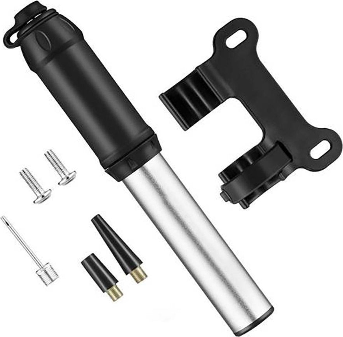 FIEZIO Fietspomp PRO Aluminium Ophangbaar met Houder High Pressure 160 Psi - Schrader & Presta Ventielen - Racefiets Fiets MTB E-bike