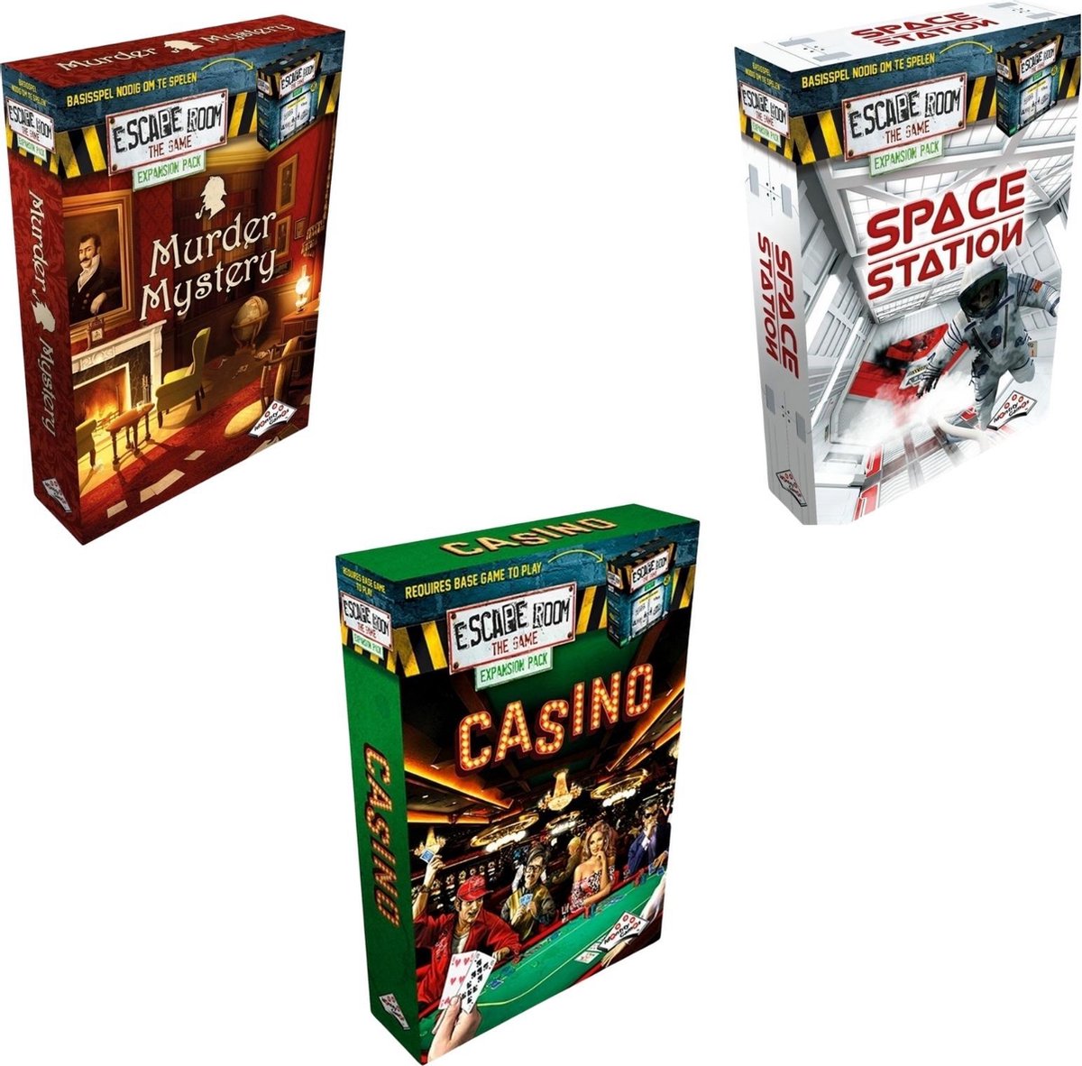 Escape Room Uitbreidingsbundel - 3 Stuks - Murder Mystery & Space Station & Casino