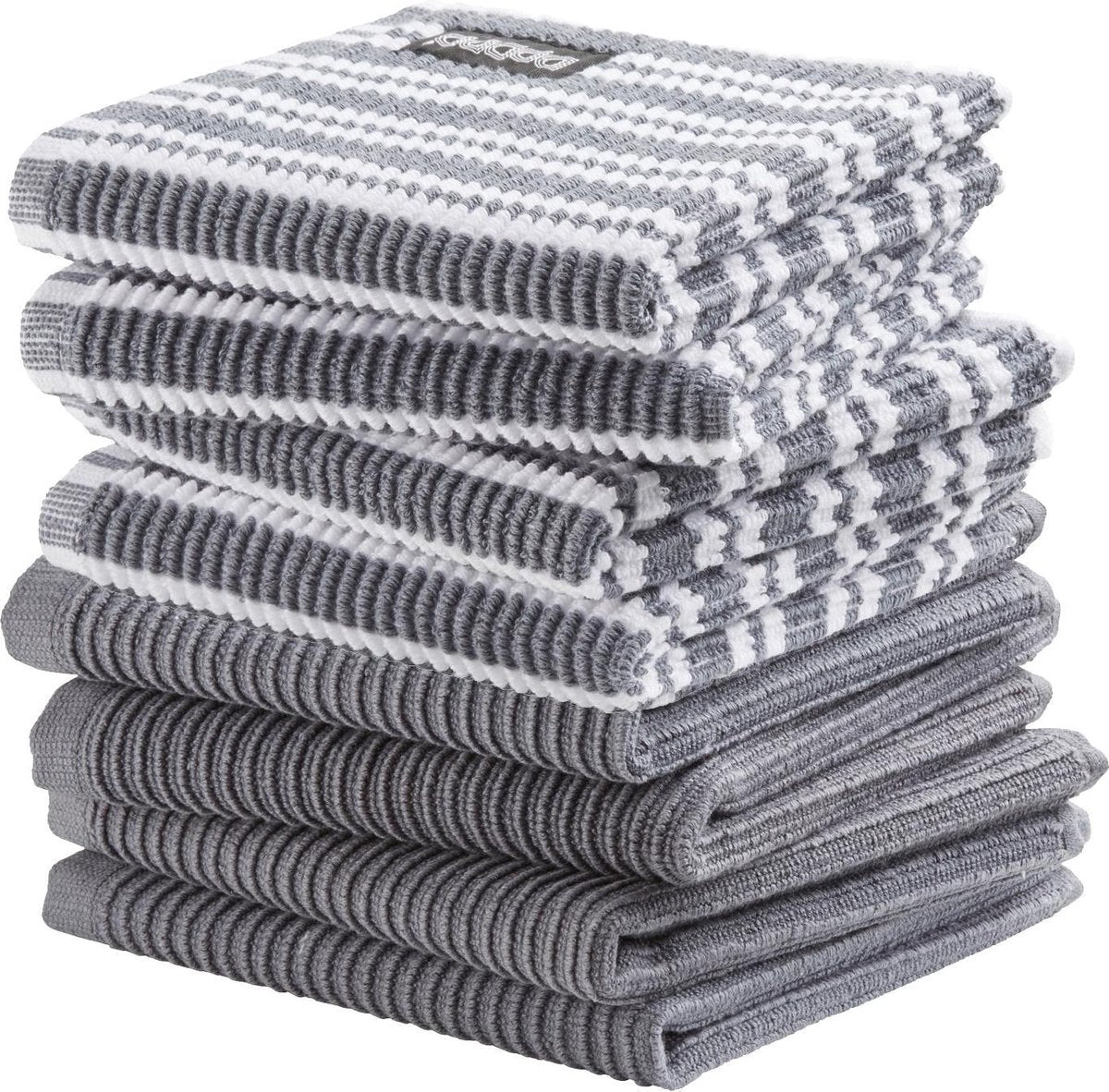 DDDDD combiset vaatdoek basic (4 stuks) + classic (4 stuks) neutral grey