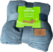 Vetbed - Hondendeken Fleece - Sherpa voering - Donker grijs – 100 x 70 cm - Tweezijdig