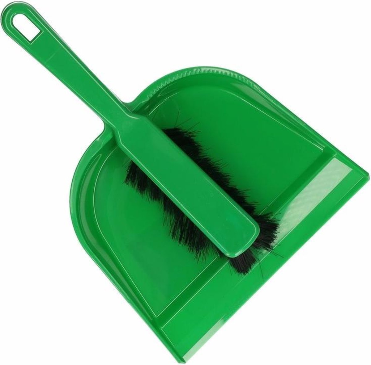 Plastic stoffer en blik groen