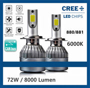 880 - 881 LED lampen (set 2 stuks) 6000k Helder Wit 8000LM IP68 80 Watt CANbus Geschikt