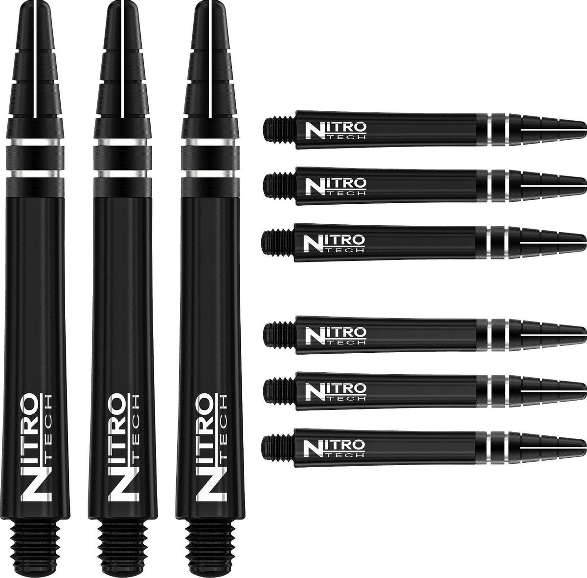 RED DRAGON - Nitrotech Zwart Medium Dartschachten - 3 sets per pakket (9 stengels in totaal)