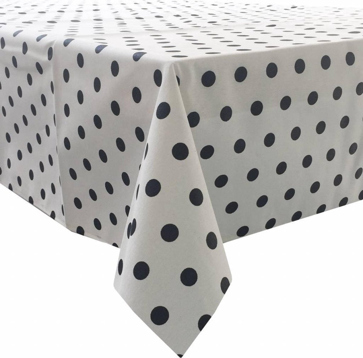 MixMamas Tafelkleed Gecoat Stippen - 140 x 250 cm - Zwart