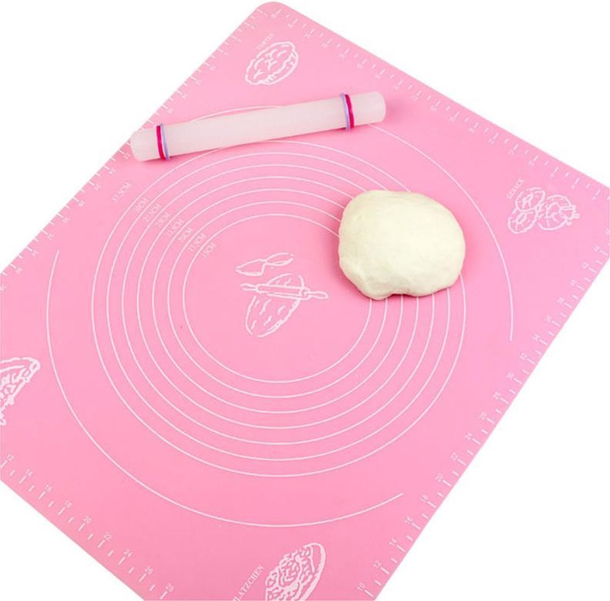 Siliconen Bakmat Met Maten - Fondant Deegmat - 50x40CM