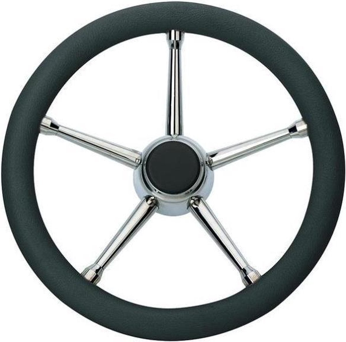 SAVORETTI STUURWIEL CURACAO ZWART EN RVS 35 CM