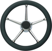 SAVORETTI STUURWIEL CURACAO ZWART EN RVS 35 CM