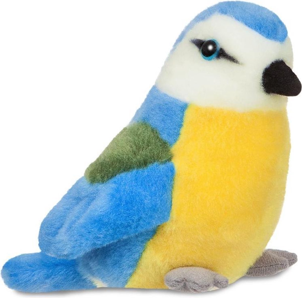 Pluche pimpelmees vogel knuffel 20 cm - Pimpelmezen tuinvogels dieren knuffels - Speelgoed voor peuters/kinderen