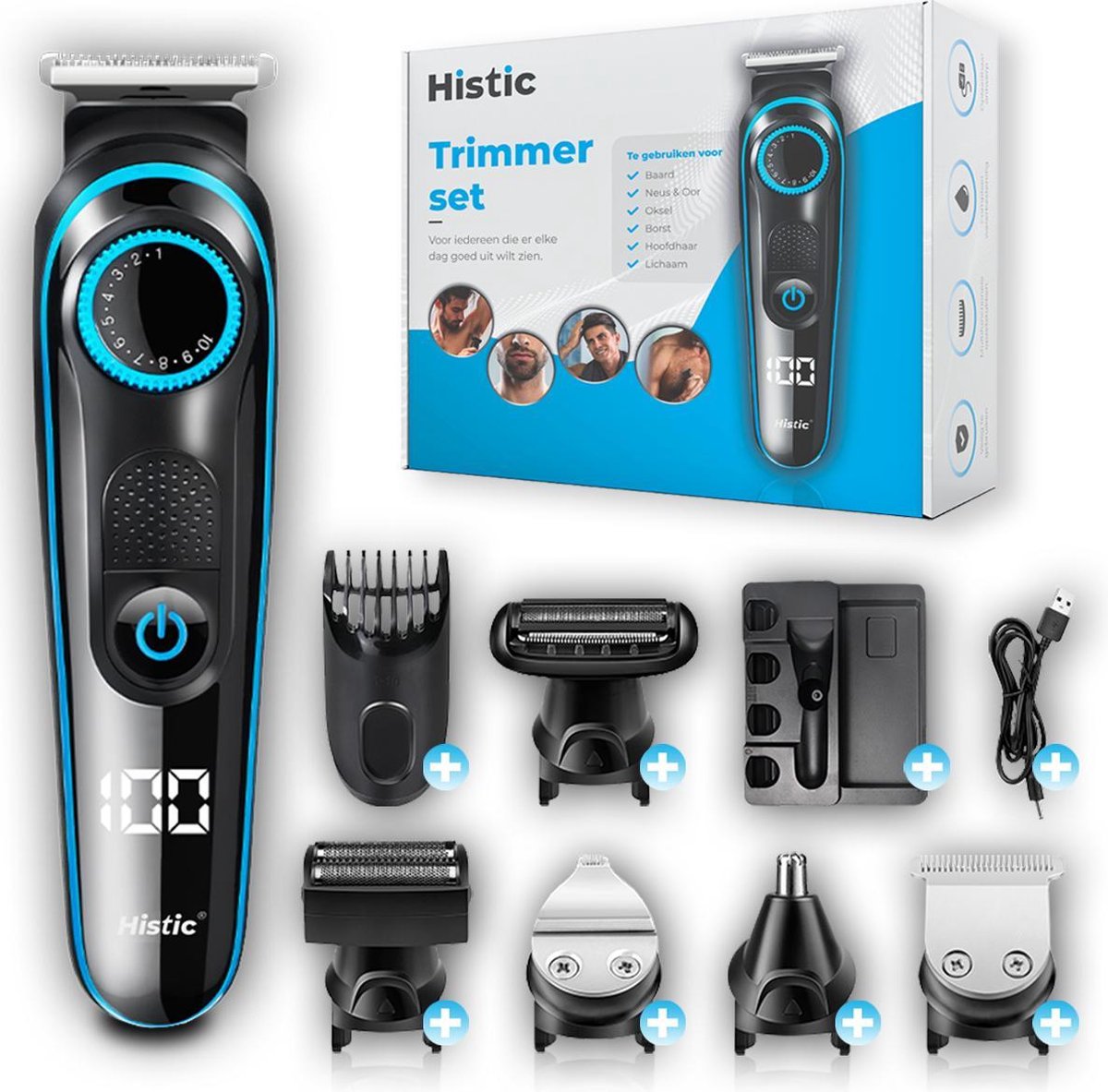 Histic - Trimmerset - Scheerapparaat - Tondeuse - Groomer - Trimmer - 0.5-20MM - Voor mannen