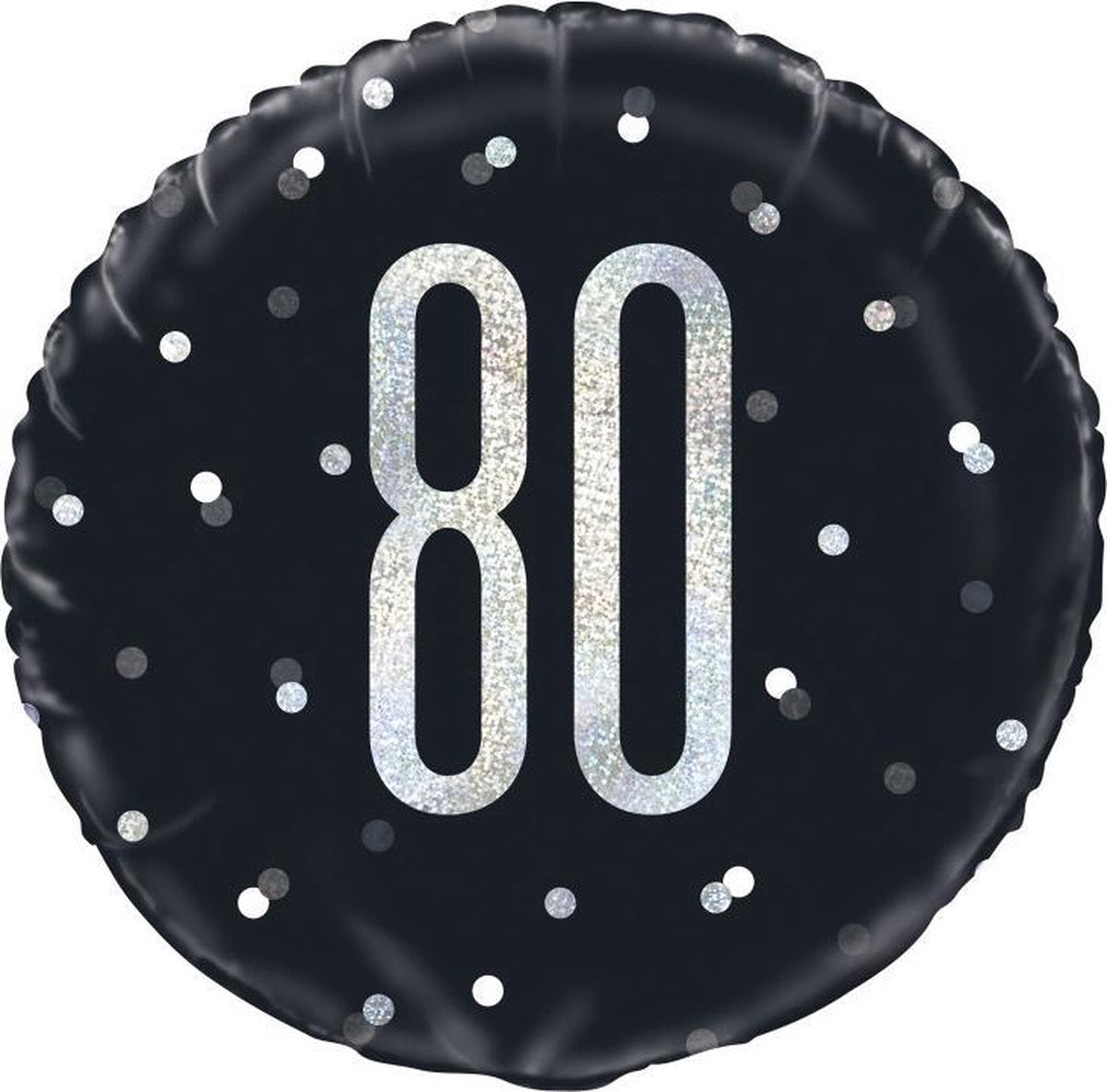 Helium Ballon 80 Jaar Zwart 45cm leeg