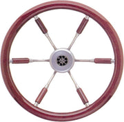 allpa 6-Spaaks stuurwiel "Leader Prestige" RVS met mahoniehouten rand