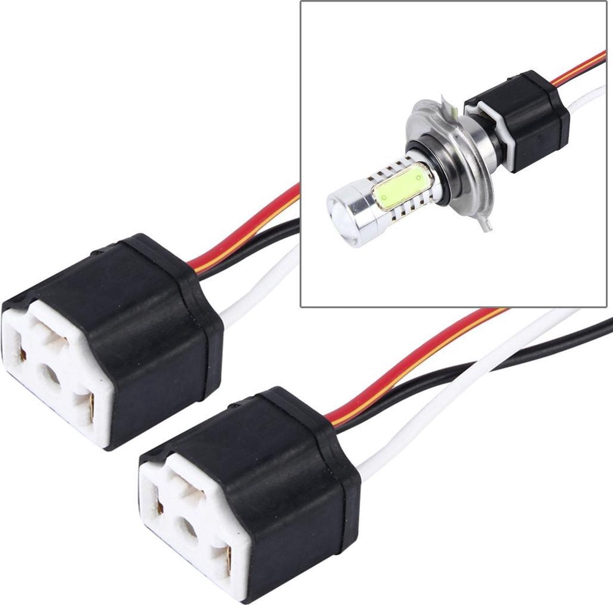 2 STKS H4 Auto Auto LED Lamp Keramische Isolatie Socket Houder (geen inclusief licht)
