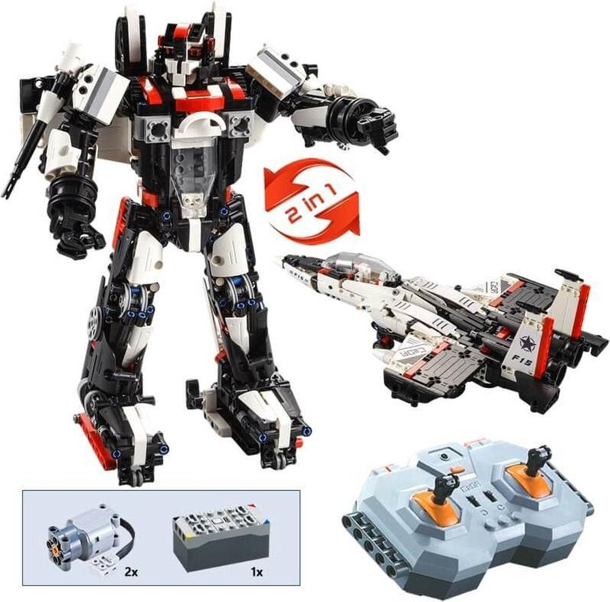 Cadabricks technisch bouwpakket - Bestuurbare robot & straaljager (2in1)