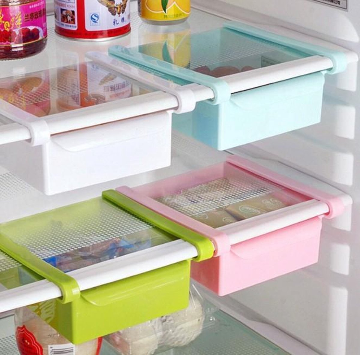 Koelkast Organizer L - Groen/Green - Fridge Accessoire - Opruimer/Vriezer/Bakjes - 14cm x 12cm x 5cm