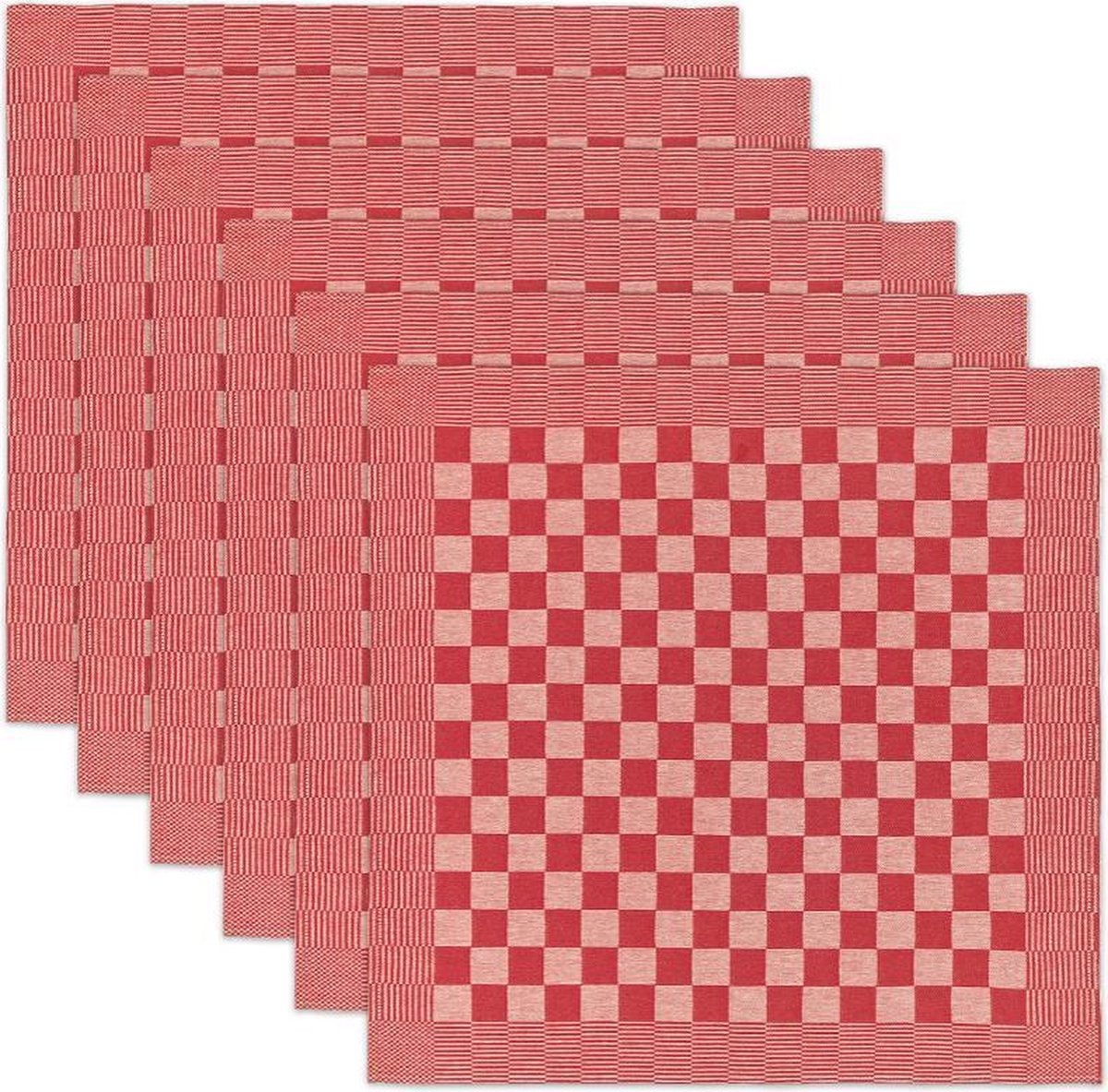 DDDDD Barbeque - Theedoek - 66x65 cm - Set van 6 - Red