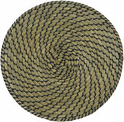 4x stuks placemats rond groen/zwart zeegras 38 cm