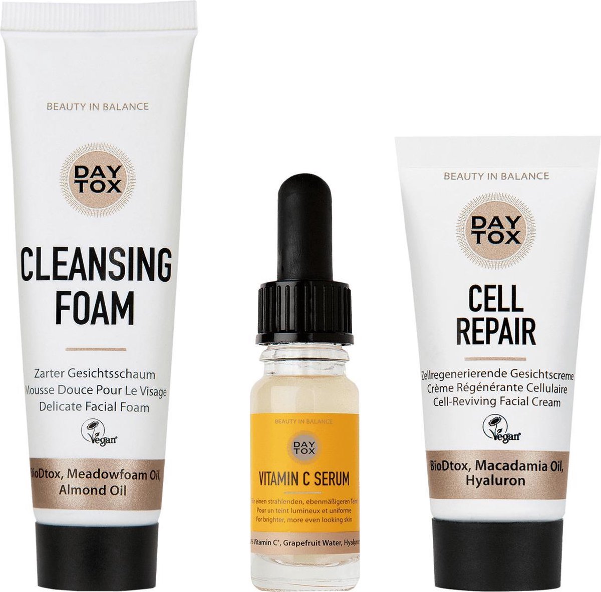 DAYTOX - Skin Detox Trial Set - probeer set voor dagelijkse detox-verzorging - veganistisch