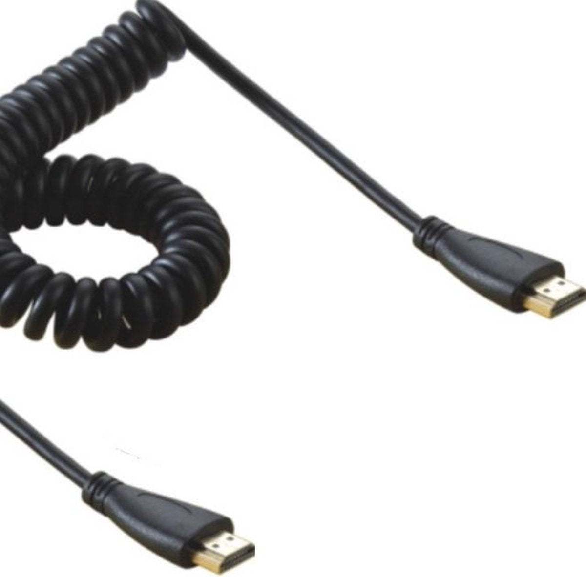 Coretek HDMI spiraalkabel - versie 1.4 (4K 30Hz) / zwart - 2 meter