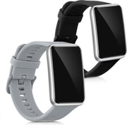 kwmobile 2x horlogeband voor Huawei Watch Fit - siliconen band voor fitnesstracker - zwart / grijs