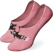 Good Mood No Show Sokken - Roze Katten - Maat 43-46