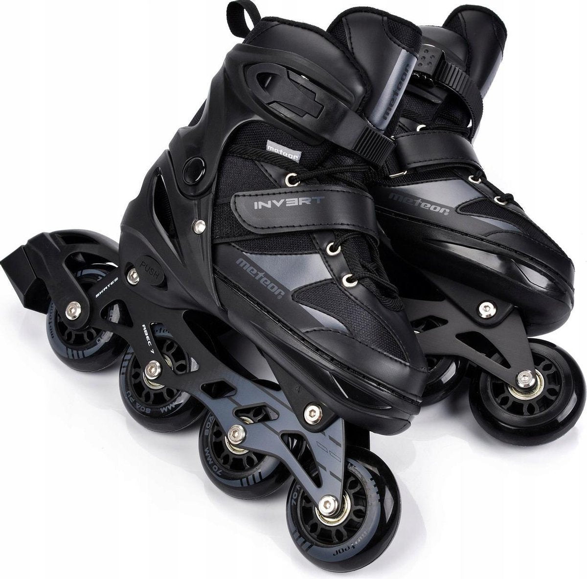*Meteor* Skeelers*Inline skates* zwart * maat: 38-41 (verstelbaar) * Black edition*