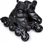 *Meteor* Skeelers*Inline skates* zwart * maat: 38-41 (verstelbaar) * Black edition*
