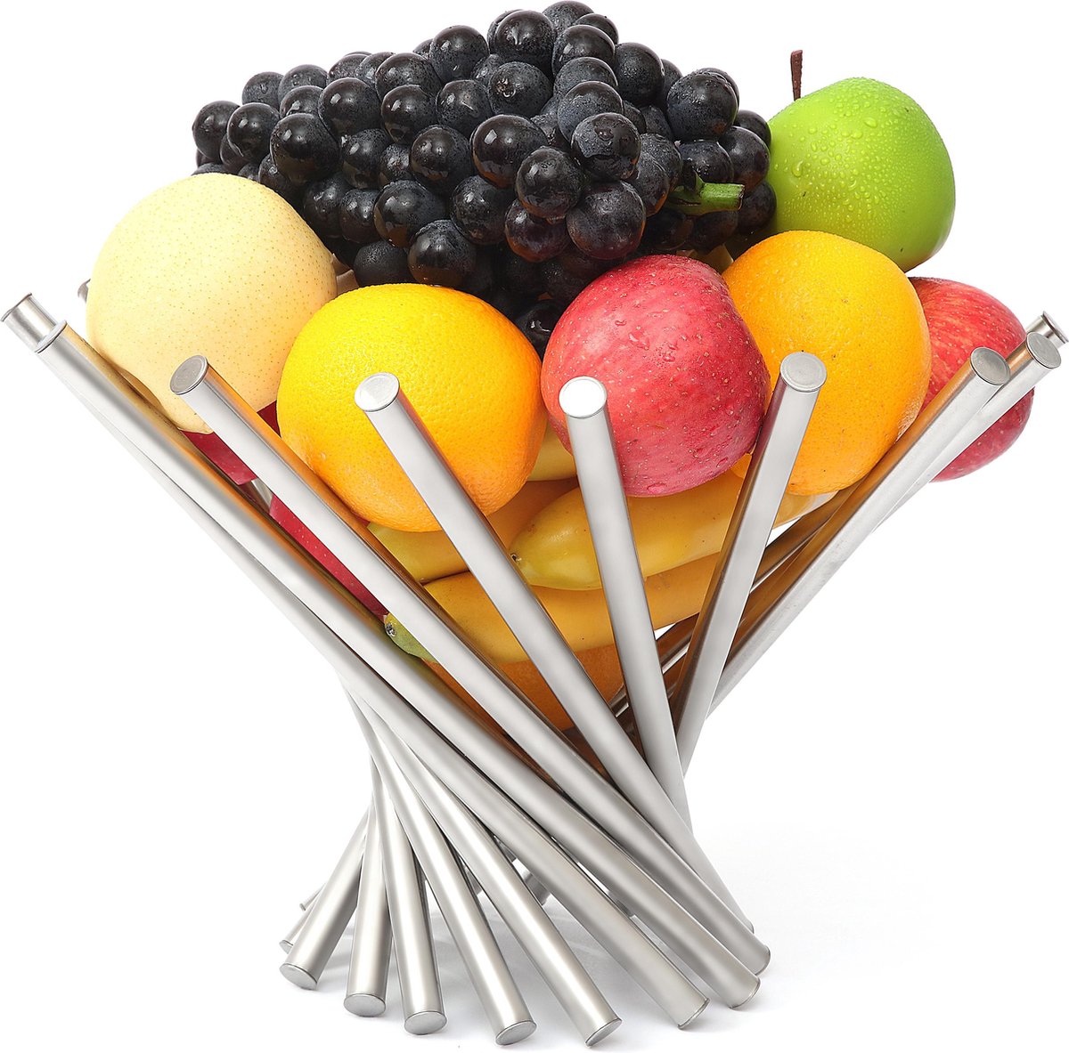 Hanamura Fruitschaal – Opvouwbaar - RVS Fruitmand – Ø 35 cm