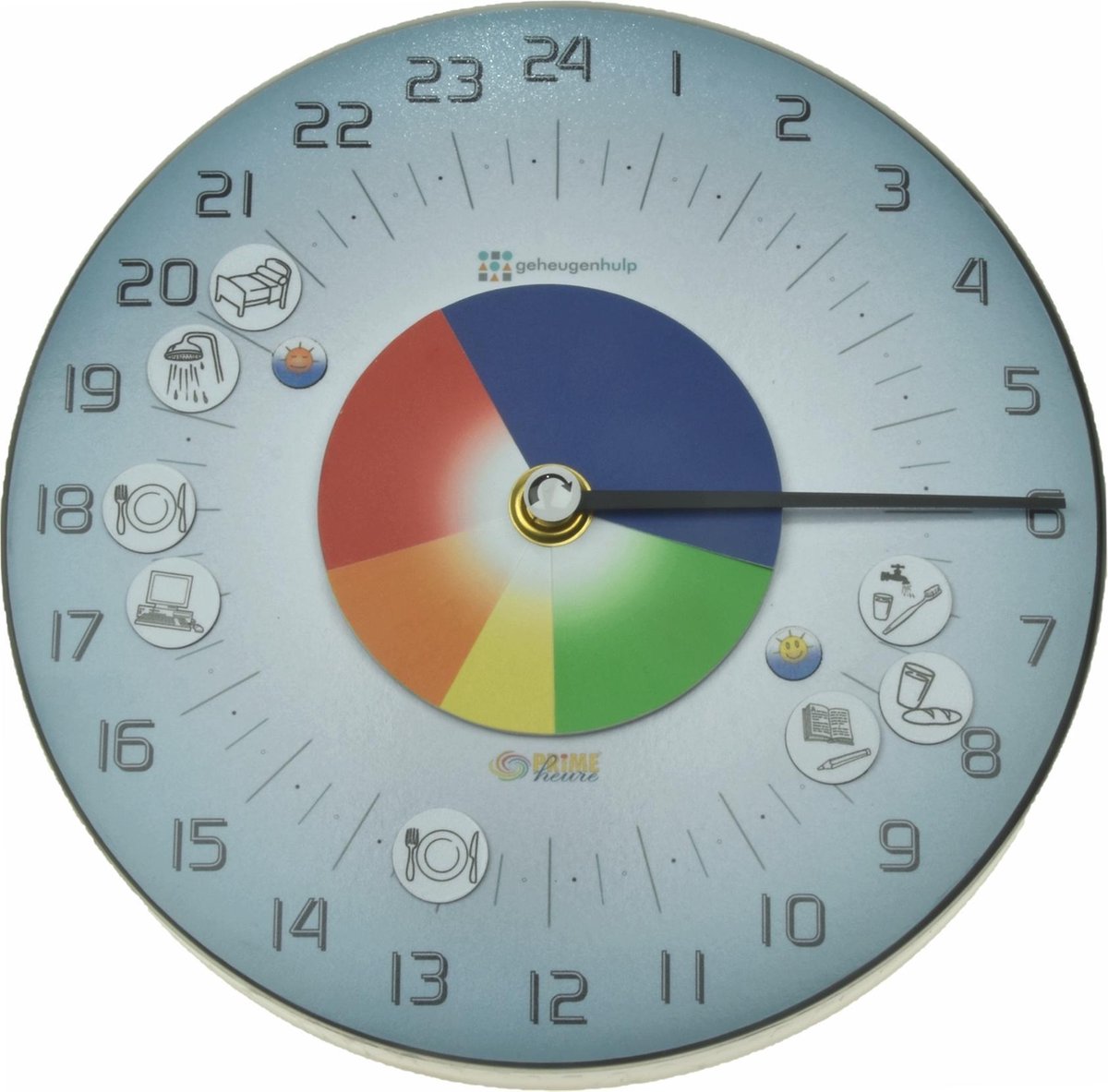 24 uurs klok met variabele dag indeling rond model 1x 24 uur